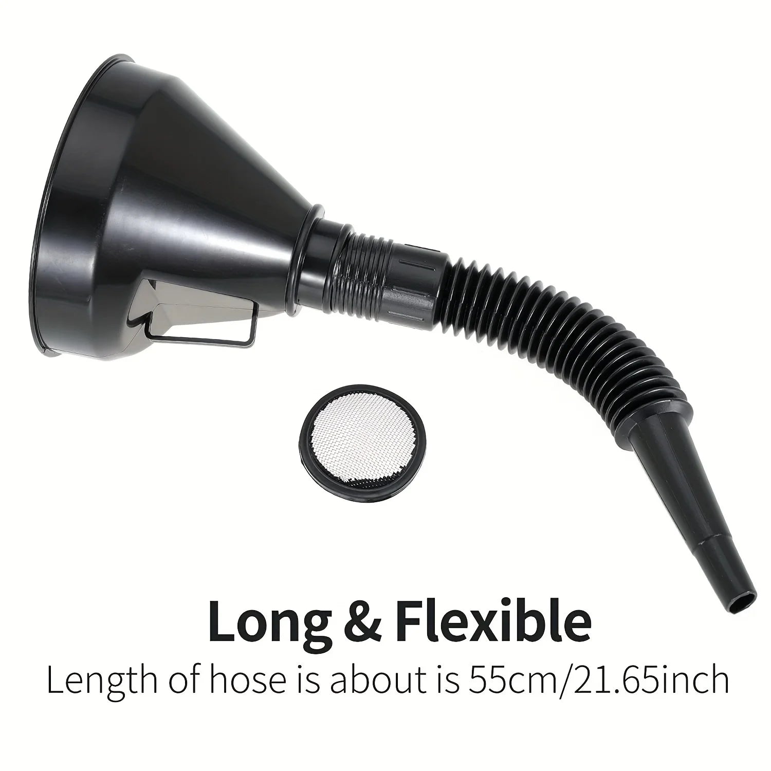 1 Pc Multi Functional Flexible Automotive Fuel Funnel: Spill-Proof Refueling & Oil Changing Tool with Wide Mouth & Handle